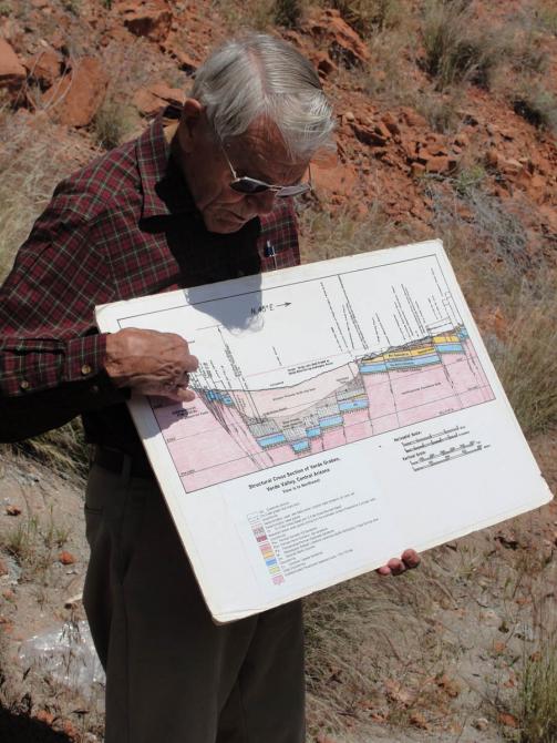 Paul Lindberg with cross section of the Verde Valley